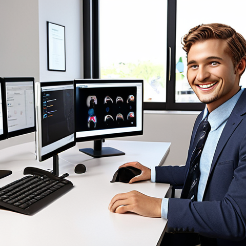 **

Prompt: Personalized customer service experience, CRM tools, data analysis, friendly interface, happy customer, modern office setting.

**
