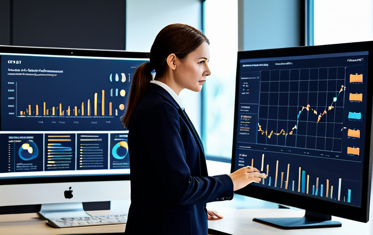 A professional female Service Manager in a modest business suit, actively engaged and looking at a large, modern monitor displaying a clean CRM dashboard with abstract data visualizations. She is in a contemporary office environment with soft, ambient lighting. The scene captures a sense of strategic thinking and anticipation of client needs.
    fully clothed, appropriate attire, professional dress, safe for work, appropriate content, perfect anatomy, correct proportions, natural pose, well-formed hands, proper finger count, natural body proportions, professional photography, high quality, family-friendly.