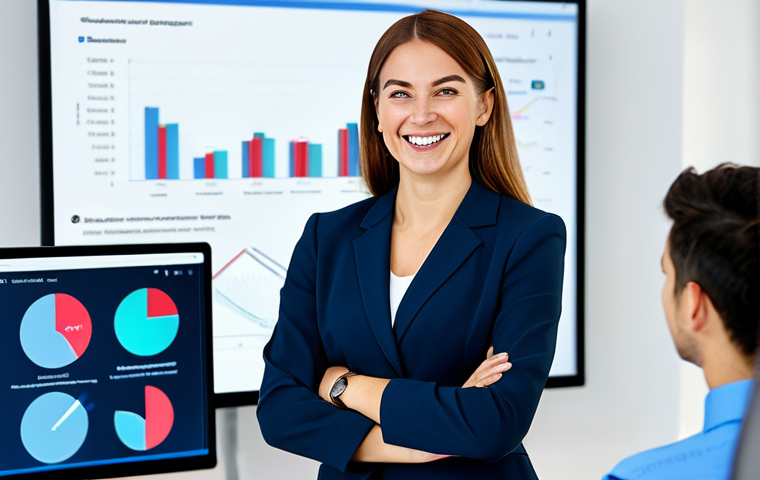 **

"A professional service manager in a modern, bright office. She is wearing a modest business dress, fully clothed and smiling confidently. She is presenting data on a large screen showing positive customer experience metrics. The background shows a diverse team collaborating effectively.  Appropriate attire, safe for work, perfect anatomy, natural proportions, high quality, professional photography, family-friendly."

**