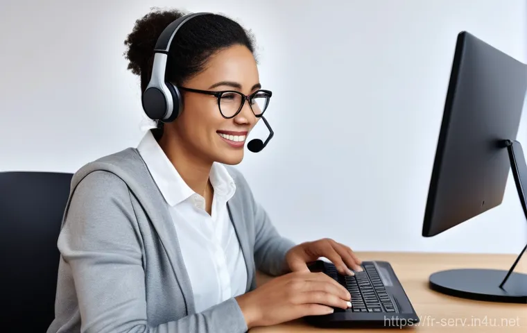 서비스관리사와 고객 응대 매뉴얼 - **Prompt: Empathetic Digital Interaction**
"A warm and inviting scene depicting a female custome...