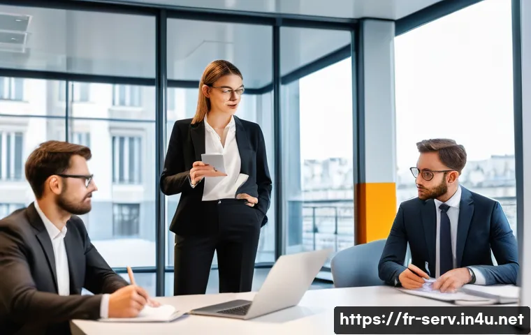 서비스관리사 경력 쌓기 방법 - A professional training workshop scene in a modern corporate setting in Paris, featuring diverse adu...